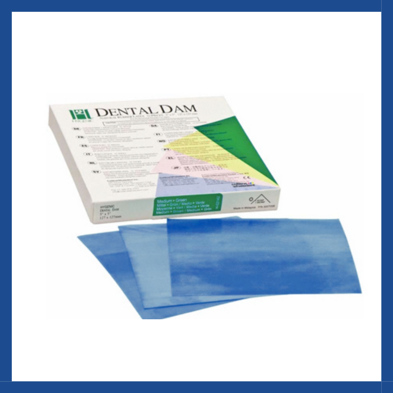 Goma Dique Latex Azul 6x6 (caja 36 hojas)