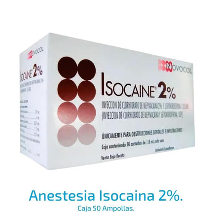 Anestesia Isocaina 2% Novocol.