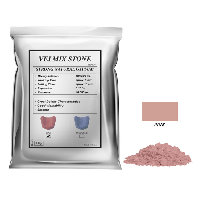 Yeso Extraduro Rosado Stone clase IV Velmix Usa (1kg).