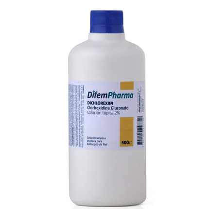 Clorhexidina 2% Solución tópica. 500ml Difem.