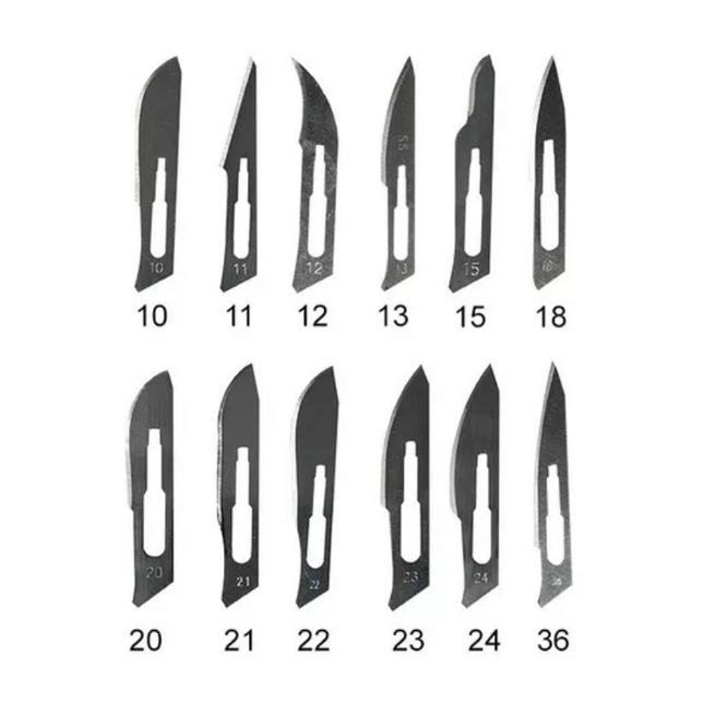 Hoja de Bisturi N12 Acero Inox (100Uds).