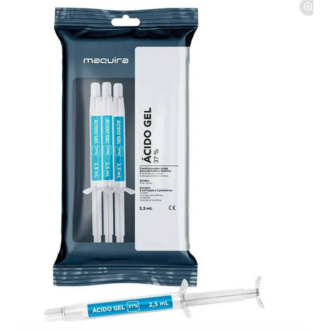 Acido gel fosforico 37% Bolsa de 3 Jeringa  (2,5ml cada Jeringa)