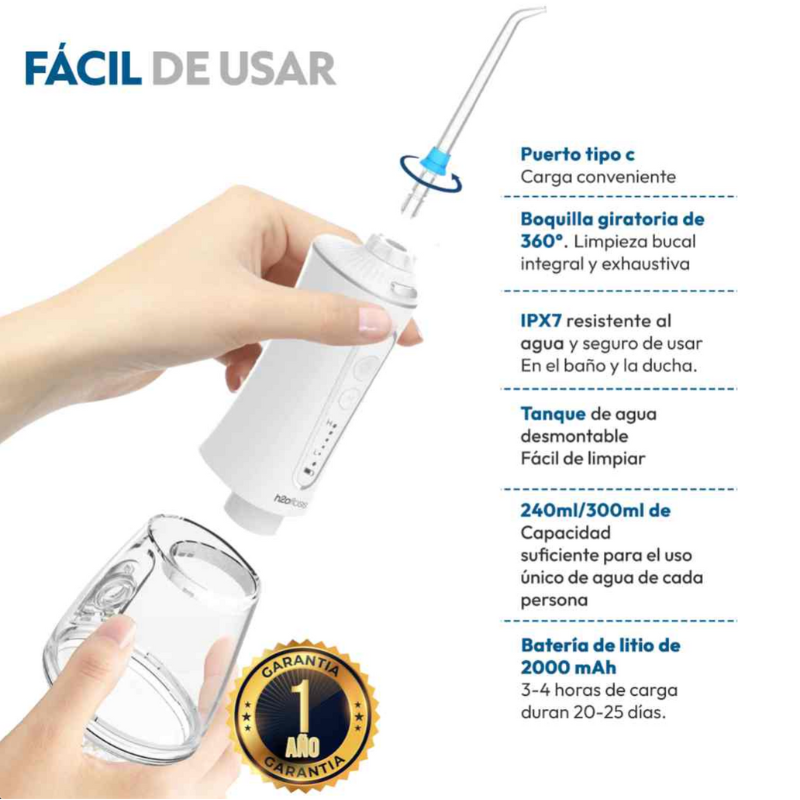 Irrigador Bucal Portatil HO2 plus